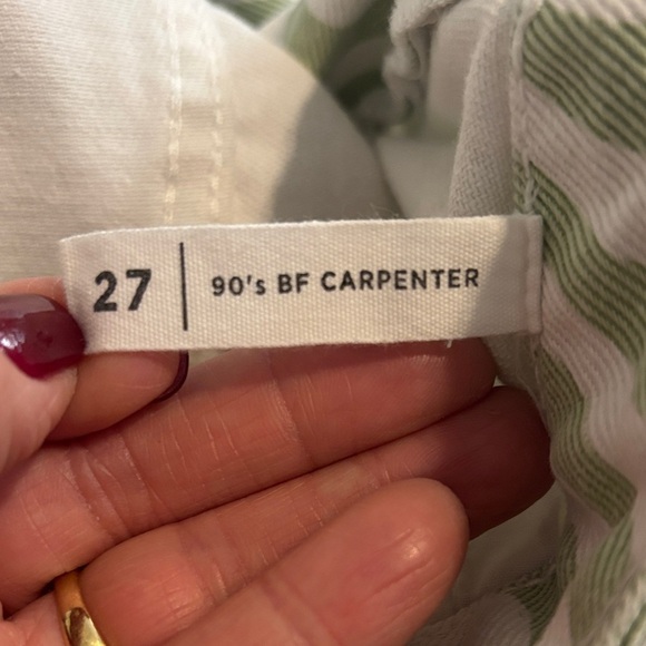 PacSun Wavy Patterned 90’s BF Carpenter Jeans in Green and White - Picture 2 of 4